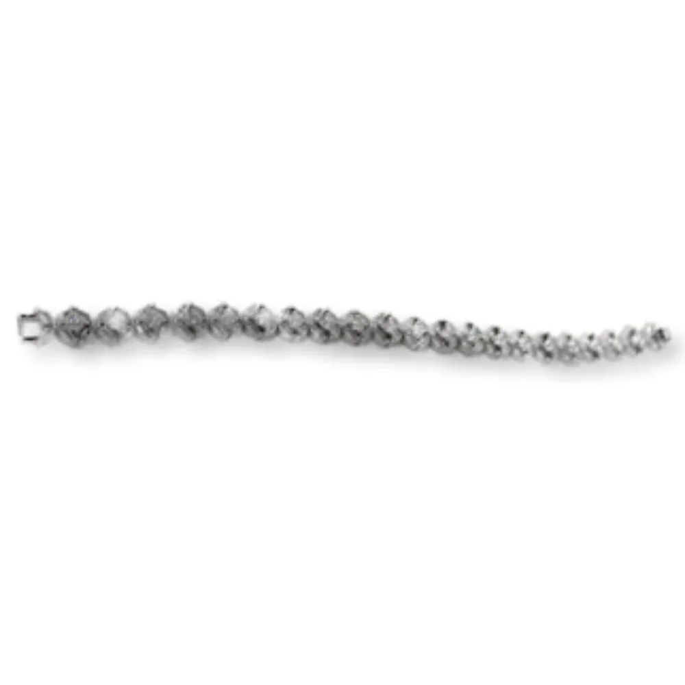New Stunning Womens Silver Floral Tennis Bracelet - NEW